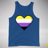 Nonbinary Pride Pixel Heart Premium Tank Top - Royal Blue